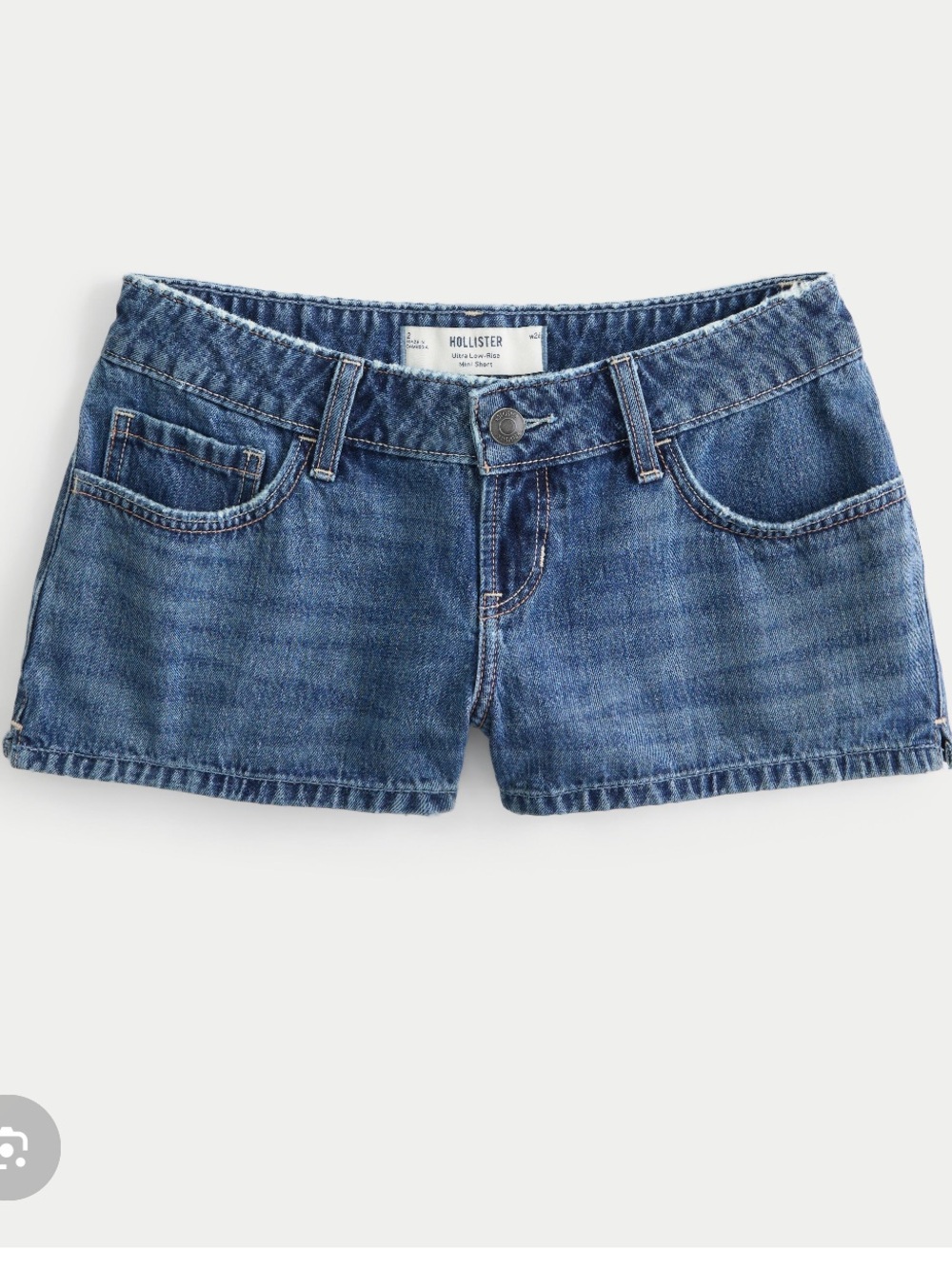 Hollister Dark Wash Denim Mini Shorts - Blue